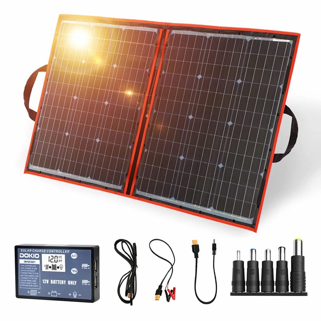 Placa Solar Plegable Portátil de 200W y 12V con un Controlador de Carg –  Nosvamosdecamping
